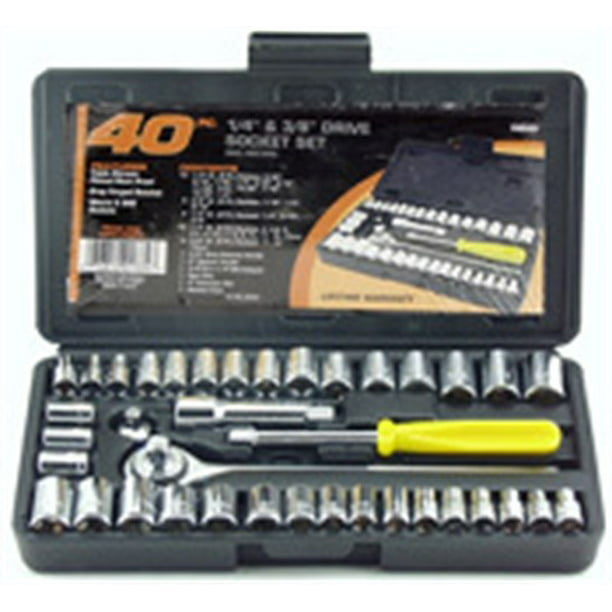 40pcs Ratchet Socket Set Wrench Extension SAE Metric 1//4/" 3//8/" Drive with Case